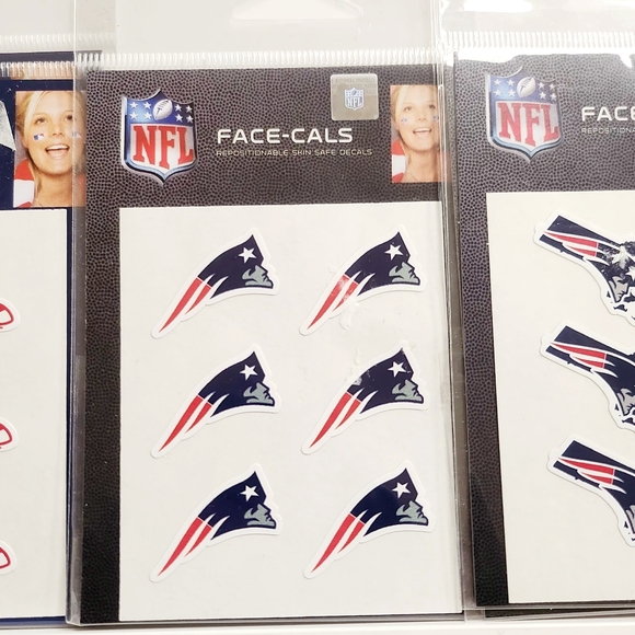 NWT SET OF 3 FACE DECALS: REDSOX & PATRIOTS FANGEAR! - Picture 10 of 12
